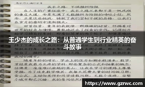 王少杰的成长之路：从普通学生到行业精英的奋斗故事